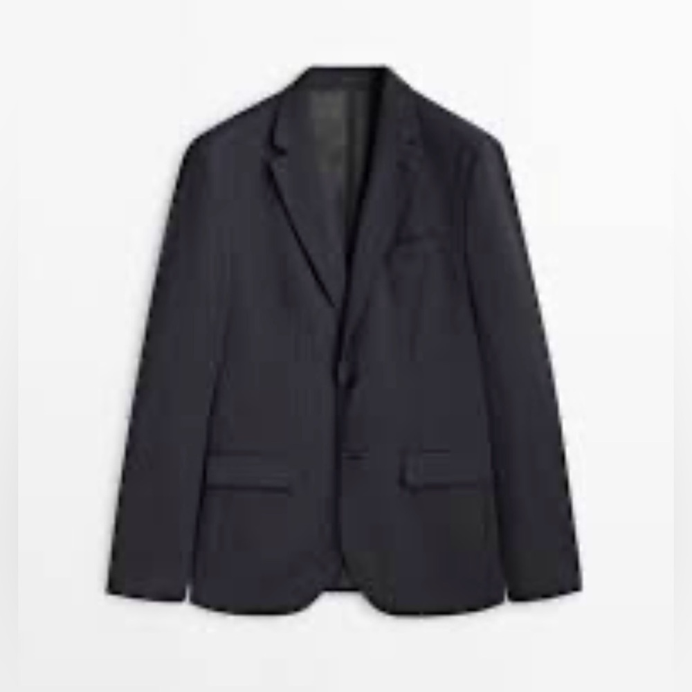 MOSSIMO DUTTI Super 130's Wool Charcoal Grey Blazer Suit Jacket Business 46/36 - Picture 2 of 16
